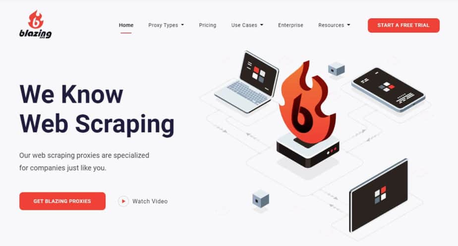 A pic of Blazing SEO’s homepage